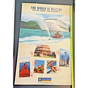 Voyager of the Seas Cruise Ship Royal Caribbean Travel Poster Advertisement 90s